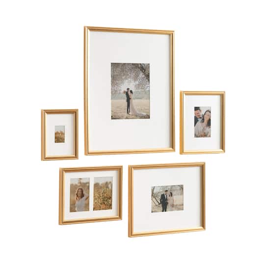 Kate and Laurel Adlynn Gold Wall Picture Photo Frame Set